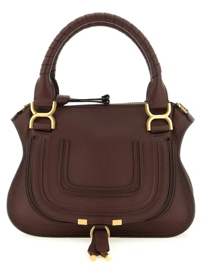 Chloé Women's Marcie Bag With Saddle Stitching In Brown