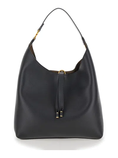 Chloé Women 'marcie' Black Shopper In Grainy Leather Woman