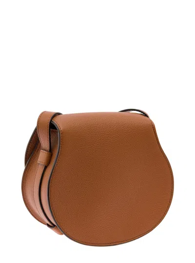 Chloé Women 'marcie' Brown Leather Saddle Bag Woman