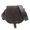 Chloé Saddle Shape Shoulder Bag With Suede Finish In Brown