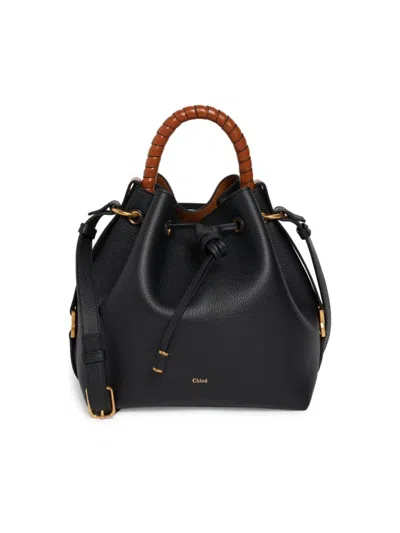 Chloé Women's Marcie Leather Bucket Bag In Black
