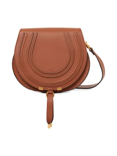 Chloé Women's Marcie Leather Saddle Bag In Tan