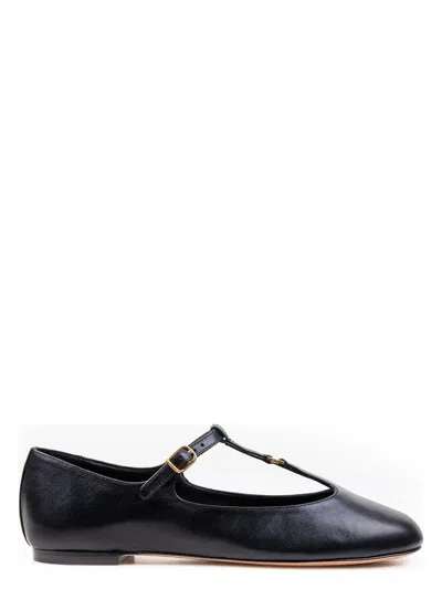 CHLOÉ WOMEN'S MARCIE MARY-JANE PYTHON PRINT LEATHER BALLET FLATS