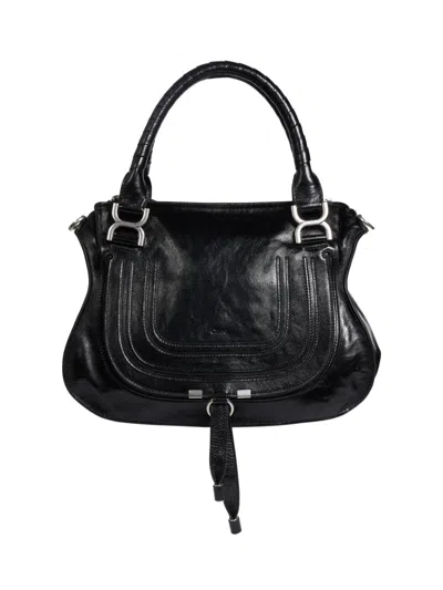 Chloé Women's Marcie Medium Leather Satchel In Black