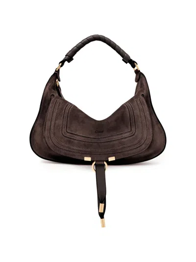 Chloé Women's Marcie Medium Suede Shoulder Bag In Brown