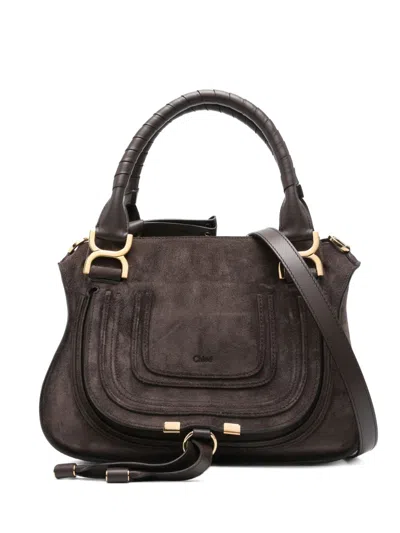 Chloé Women Marcie Small Leather Handbag In Burgundy