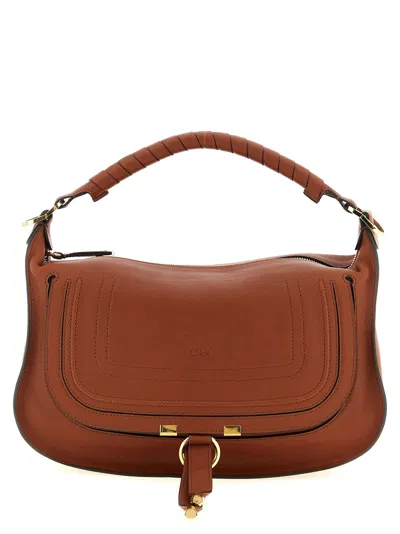 Chloé Marcie Small Leather Shoulder Bag In Brown
