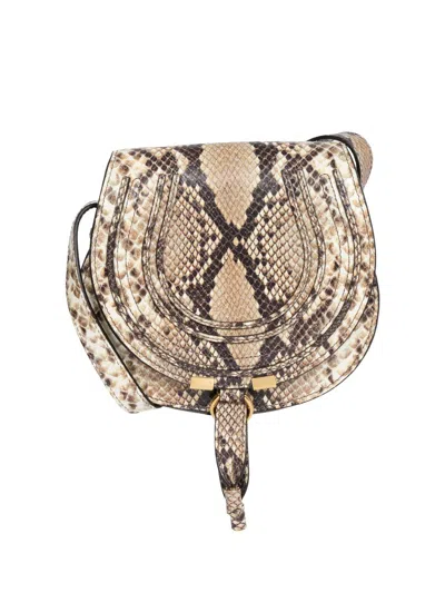 Chloé Women's Marcie Small Snake-embossed Printed Leather Saddle Bag In Pattern