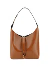 Chloé Marcie Shiny Leather Tote Bag In Tan