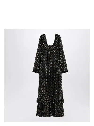 CHLOÉ WOMEN'S MAXI DRESS WITH LIGHTWEIGHT SILK RUFFLES
