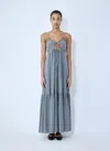 Chloé Maxi Silk Dress In Gray