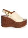Chloé Maxime Debossed Leather Wedges In Multi