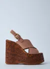 Chloé Chloe Maxime Leather Platform Wedge Sandals