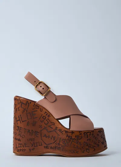 Chloé Chloe' Women Maxime Wedge Sandal In Brown