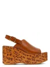 Chloé Womens Chloe Maxime Platform-sole Leather Wedges