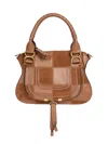 Chloé Marcie Medium Saddle Shoulder Bag In Patchwork Leather In Brown