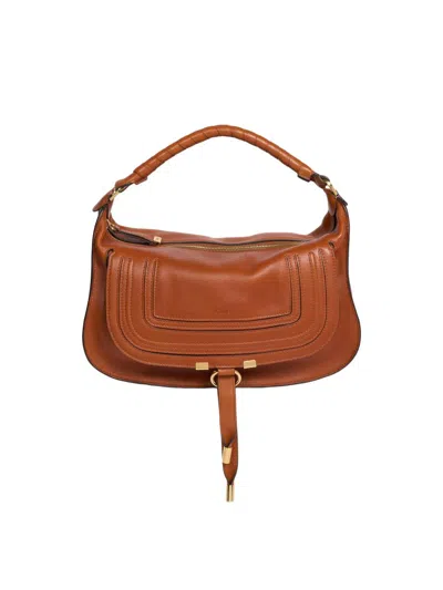Chloé Women's Medium Marcie Smooth Leather Shoulder Bag In Brown