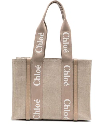 Chloé Women's Medium Woody Tote Bag In Boyishbrwn