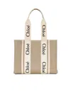 Chloé Women Medium Woody Tote Bag In Linen