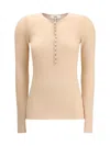 Chloé Chloè Wool Henley Shirt In Pink