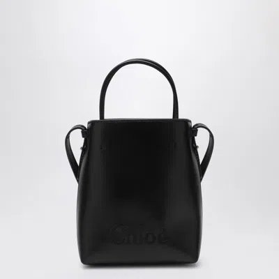 Chloé Micro Sense Leather Shoulder Bag In Black
