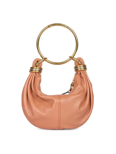 Chloé Women's Mini Bracelet Leather Hobo Bag In Orange