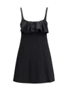 Chloé Mini Dress Without Sleeves In Washed Technical Satin In Black