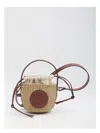 Chloé Horse Medal Basket Leather And Canvas-trimmed Raffia Tote