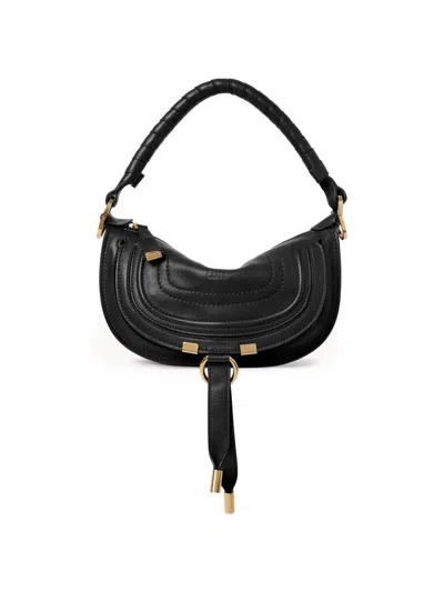 Chloé Women's Mini Marcie Leather Shoulder Bag In Black