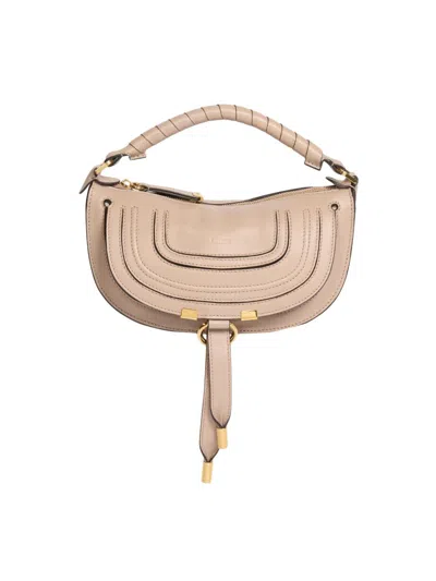 Chloé Women's Mini Marcie Leather Shoulder Bag In Gray