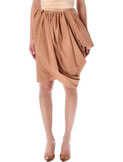 Chloé Women's Mini Skirt In Cotton In Brown