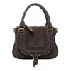 Chloé And Brown Mini Suede Marcie Handbag In Brown