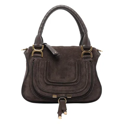 Chloé Chloe' Women Mini Suede Marcie Handbag In Brown