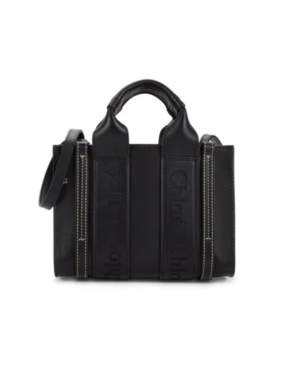 Chloé Women's Mini Woody Logo Leather Crossbody Bag
