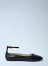 Chloé Leather Ballerina Shoes Featuring Buckle Detail In Black