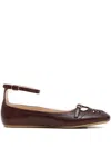 Chloé Chloe Misty Cut-out Leather Ballet Flats In Burgundy