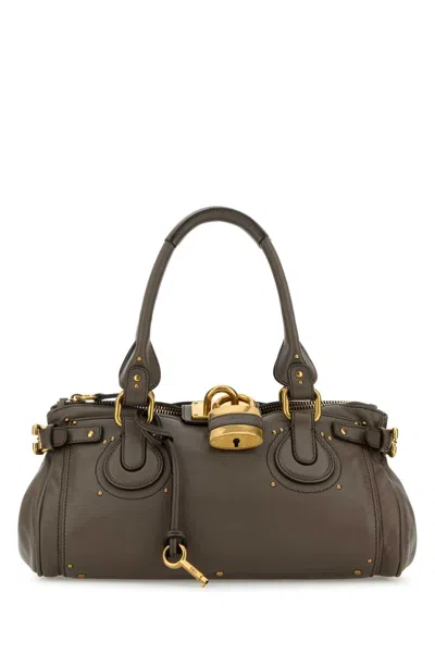 Chloé Chloe Women Mud Leather Paddington Shoulder Bag In Brown
