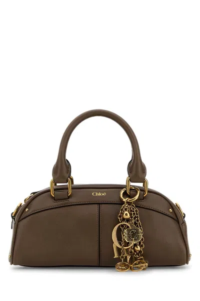 Chloé Chloe Women Mud Leather Small Bowling Chloe Small Handbag In Brown
