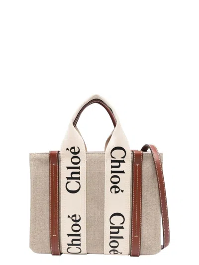 Chloé Women's Multicolor Fabric Small Woody Shopping Bag | Chc22as397i26 Color 90u