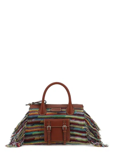 Chloé Women's Multicolor Leather And Cashmere Medium Edith Handbag | Chc22ss450f90 Color 9ca