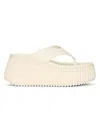 Chloé Leather Nama Platform Thong Sandals 50 In White