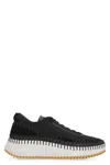 Chloé Nama Embroidered Suede And Recycled-mesh Sneakers In Black