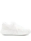 Chloé Low-top Round Toe Textured Sole Sneakers In White