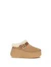 Chloé Women Nama Wedge Mules In Brown