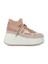 Chloé Nama Wedge Sneaker In Rose