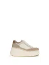 Chloé Nama Leather Low-top Platform Sneakers In White
