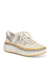 Chloé Nama Embroidered Suede And Recycled-mesh Sneakers In Biscotti Beige