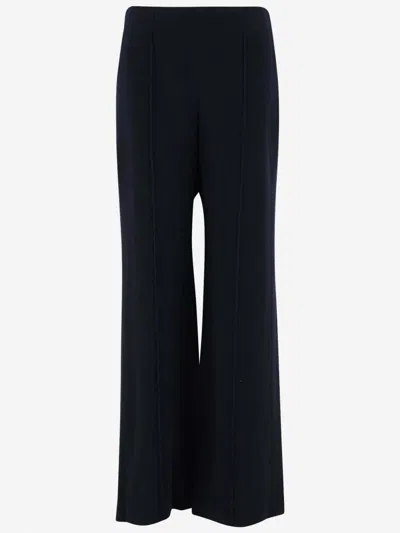 Chloé Navy Blue Navy Blue Flared Pleated Pants