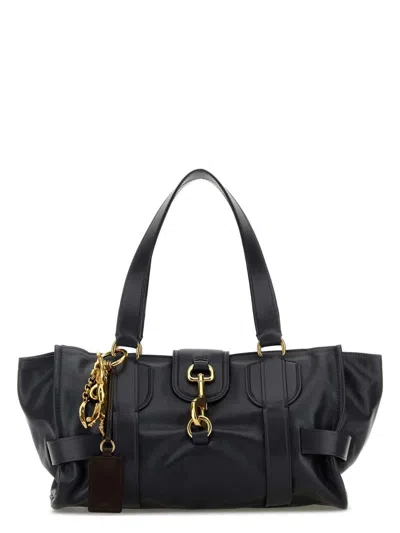 Chloé Women's Navy Leather Kerala 25 Shopping Bag