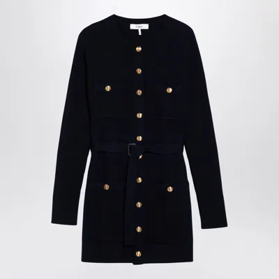 CHLOÉ WOMEN'S NAVY WOOL KNIT LONG CARDIGAN
